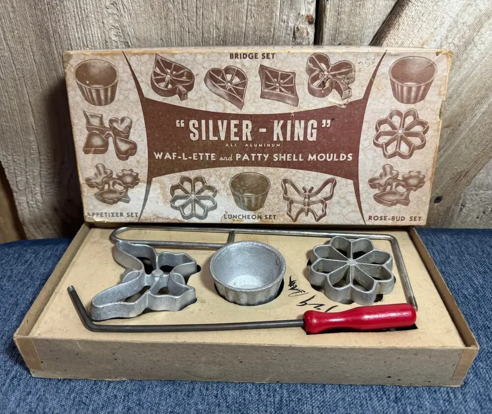 Vintage Silver King Waf - L - Ette Patty Shell Rosette Mold Waffle Kit Luncheon